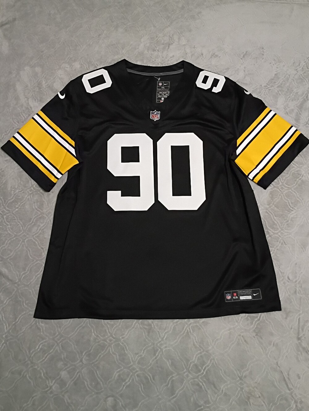 Nike NFL Steelers TJ Watt Jersey Black Yellow White Mens Size XXL